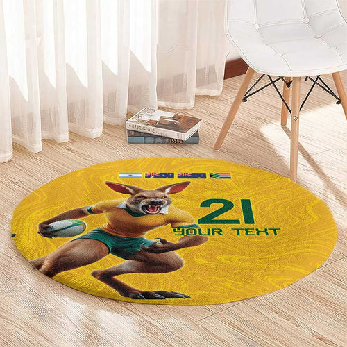 Australia Rugby Custom Round Carpet Glory Be To Wallabies Simple Pattern - Aussie Hoodie