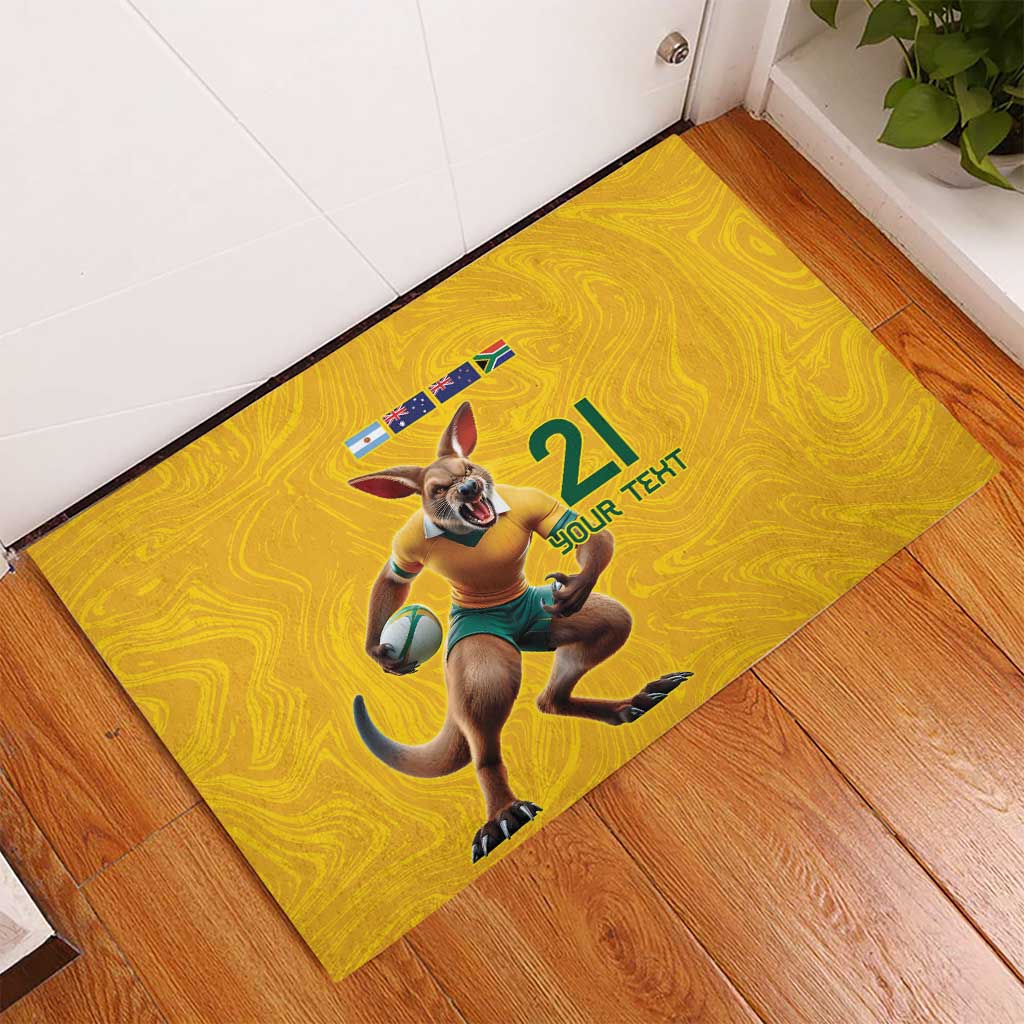 Australia Rugby Custom Rubber Doormat Glory Be To Wallabies Simple Pattern - Aussie Hoodie