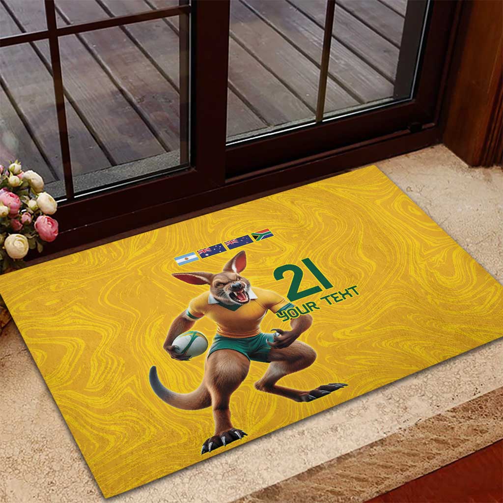 Australia Rugby Custom Rubber Doormat Glory Be To Wallabies Simple Pattern - Aussie Hoodie
