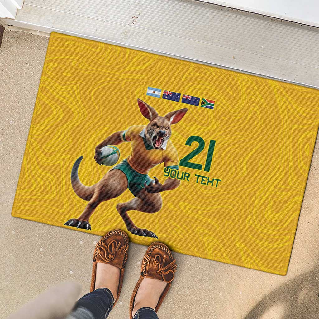 Australia Rugby Custom Rubber Doormat Glory Be To Wallabies Simple Pattern - Aussie Hoodie