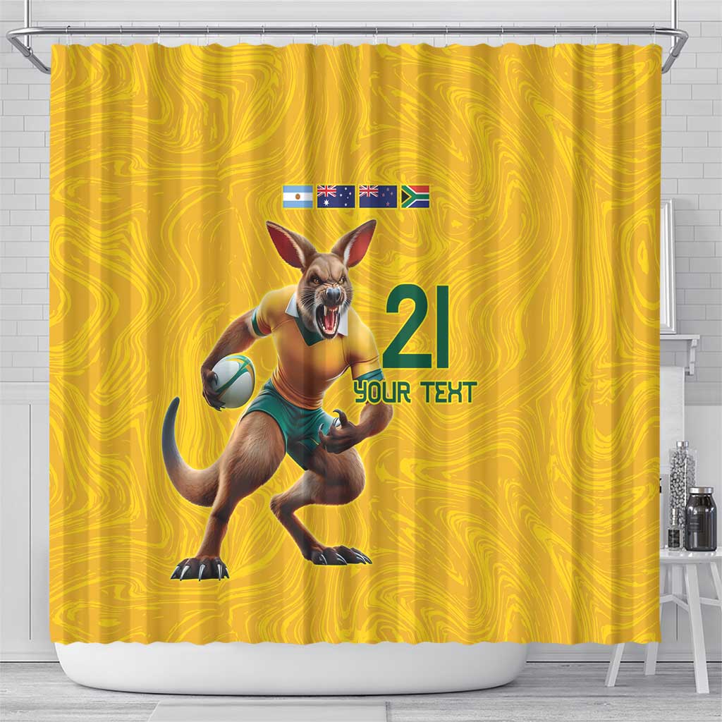 Australia Rugby Custom Shower Curtain Glory Be To Wallabies Simple Pattern - Aussie Hoodie