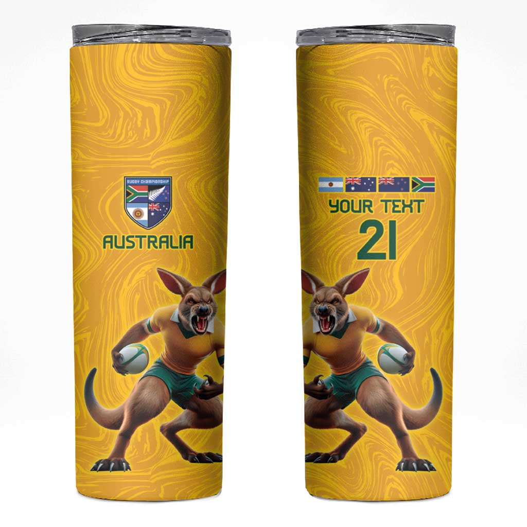 Australia Rugby Custom Skinny Tumbler Glory Be To Wallabies Simple Pattern - Aussie Hoodie