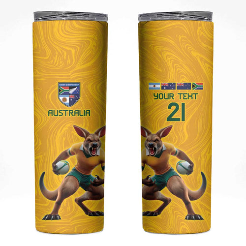 Australia Rugby Custom Skinny Tumbler Glory Be To Wallabies Simple Pattern - Aussie Hoodie