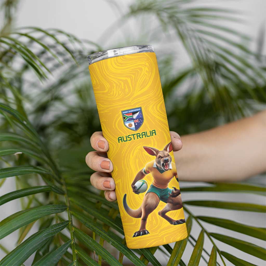 Australia Rugby Custom Skinny Tumbler Glory Be To Wallabies Simple Pattern - Aussie Hoodie