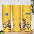 Australia Rugby Custom Skinny Tumbler Glory Be To Wallabies Simple Pattern - Aussie Hoodie