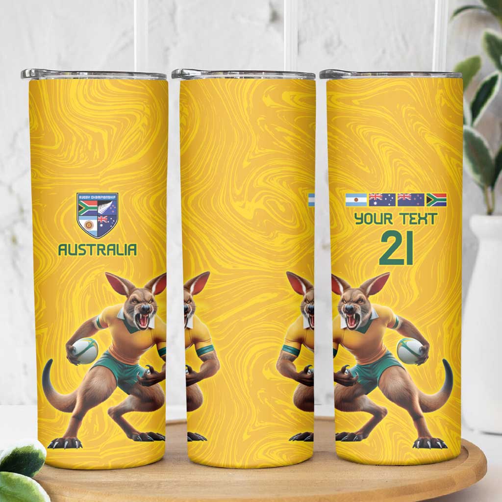 Australia Rugby Custom Skinny Tumbler Glory Be To Wallabies Simple Pattern - Aussie Hoodie