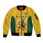 Australia Rugby Custom Sleeve Zip Bomber Jacket Glory Be To Wallabies Simple Pattern - Aussie Hoodie