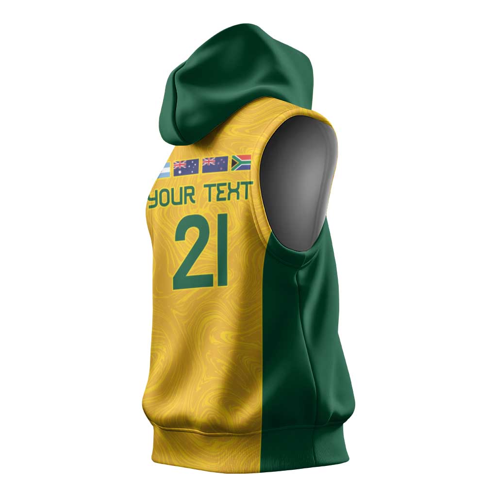 Australia Rugby Custom Sleeveless Hoodie Glory Be To Wallabies Simple Pattern - Aussie Hoodie