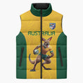 Australia Rugby Custom Sleeveless Puffer Jacket Glory Be To Wallabies Simple Pattern - Aussie Hoodie