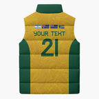 Australia Rugby Custom Sleeveless Puffer Jacket Glory Be To Wallabies Simple Pattern - Aussie Hoodie