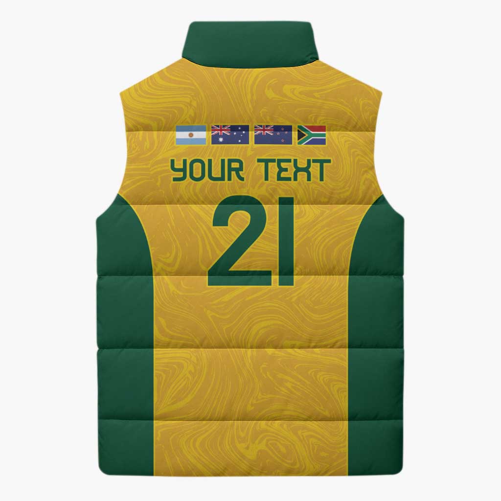 Australia Rugby Custom Sleeveless Puffer Jacket Glory Be To Wallabies Simple Pattern - Aussie Hoodie