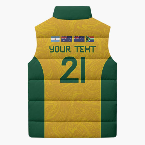 Australia Rugby Custom Sleeveless Puffer Jacket Glory Be To Wallabies Simple Pattern - Aussie Hoodie
