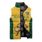 Australia Rugby Custom Sleeveless Puffer Jacket Glory Be To Wallabies Simple Pattern - Aussie Hoodie