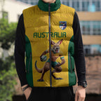 Australia Rugby Custom Sleeveless Puffer Jacket Glory Be To Wallabies Simple Pattern - Aussie Hoodie