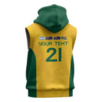 Australia Rugby Custom Sleeveless Zip Hoodie Glory Be To Wallabies Simple Pattern LT9