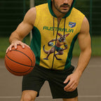 Australia Rugby Custom Sleeveless Zip Hoodie Glory Be To Wallabies Simple Pattern LT9