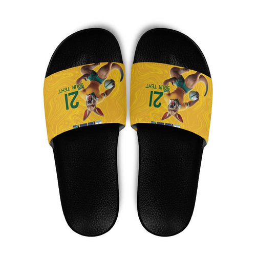 Australia Rugby Custom Slide Sandals Glory Be To Wallabies Simple Pattern - Aussie Hoodie