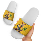 Australia Rugby Custom Slide Sandals Glory Be To Wallabies Simple Pattern - Aussie Hoodie