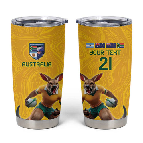 Australia Rugby Custom Tumbler Cup Glory Be To Wallabies Simple Pattern - Aussie Hoodie
