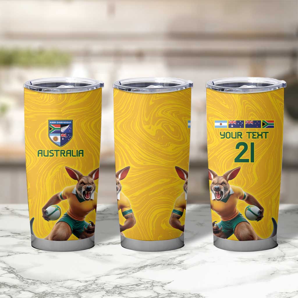 Australia Rugby Custom Tumbler Cup Glory Be To Wallabies Simple Pattern - Aussie Hoodie