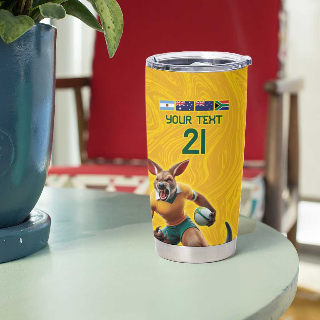 Australia Rugby Custom Tumbler Cup Glory Be To Wallabies Simple Pattern - Aussie Hoodie