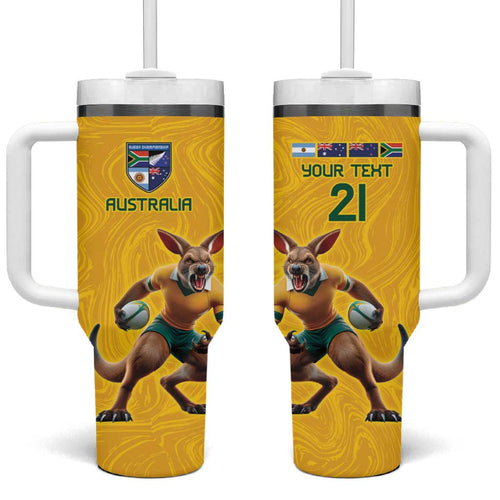 Australia Rugby Custom Tumbler With Handle Glory Be To Wallabies Simple Pattern - Aussie Hoodie