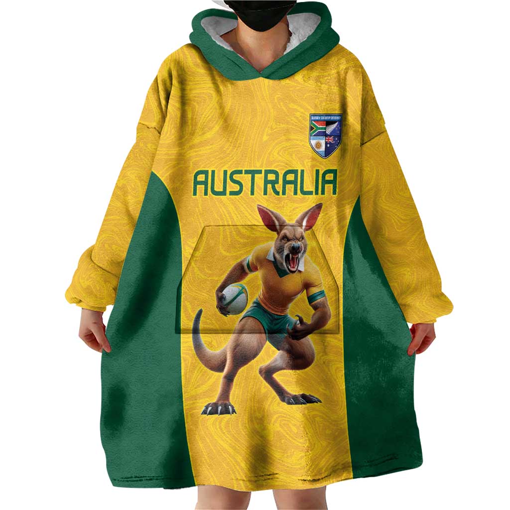 Australia Rugby Custom Wearable Blanket Hoodie Glory Be To Wallabies Simple Pattern - Aussie Hoodie