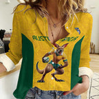 Australia Rugby Custom Women Casual Shirt Glory Be To Wallabies Simple Pattern - Aussie Hoodie