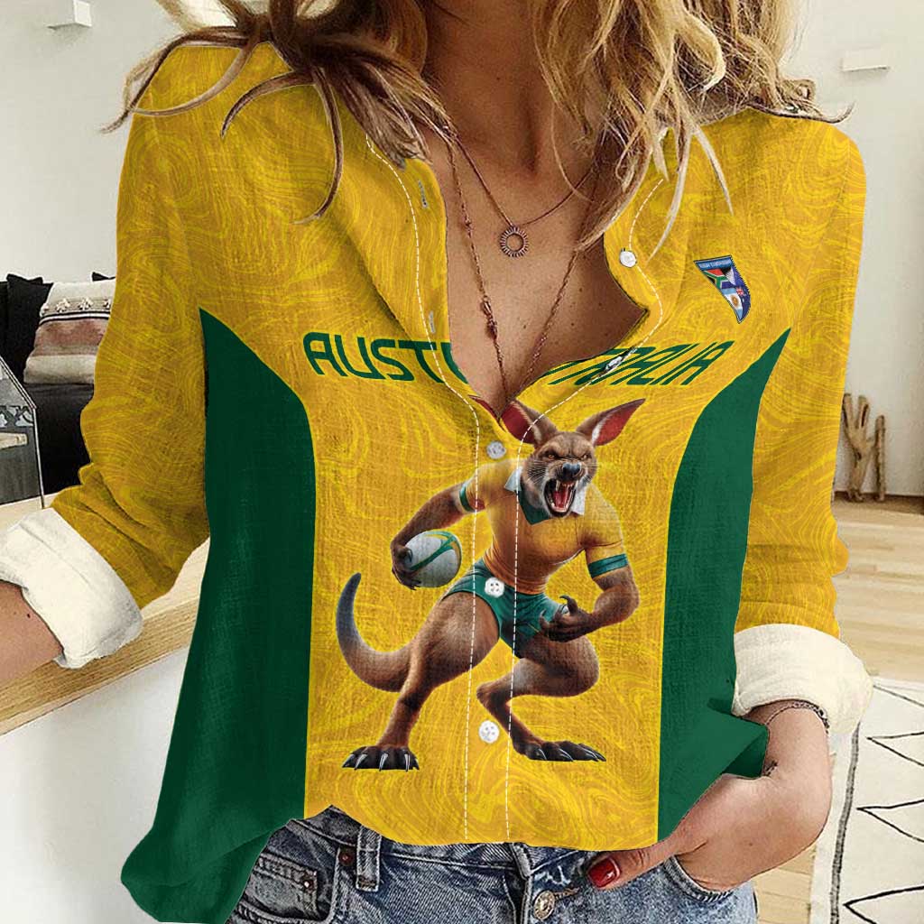 Australia Rugby Custom Women Casual Shirt Glory Be To Wallabies Simple Pattern - Aussie Hoodie