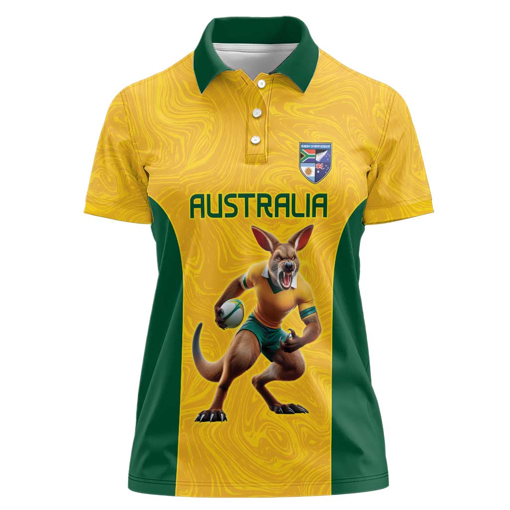 Australia Rugby Custom Women Polo Shirt Glory Be To Wallabies Simple Pattern - Aussie Hoodie