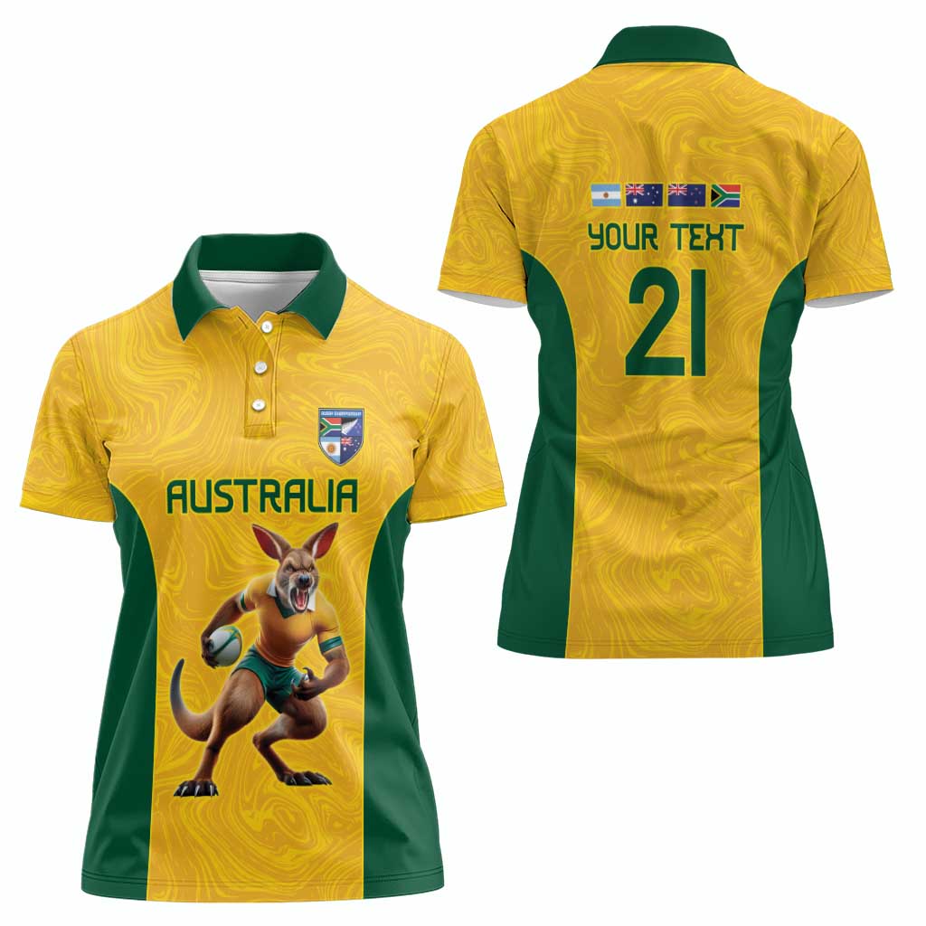 Australia Rugby Custom Women Polo Shirt Glory Be To Wallabies Simple Pattern - Aussie Hoodie