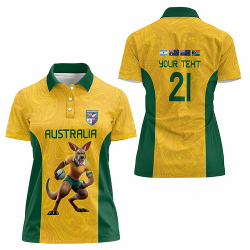 Australia Rugby Custom Women Polo Shirt Glory Be To Wallabies Simple Pattern - Aussie Hoodie