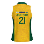 Australia Rugby Custom Women Sleeveless Polo Shirt Glory Be To Wallabies Simple Pattern - Aussie Hoodie