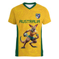 Australia Rugby Custom Women V-Neck T-Shirt Glory Be To Wallabies Simple Pattern - Aussie Hoodie