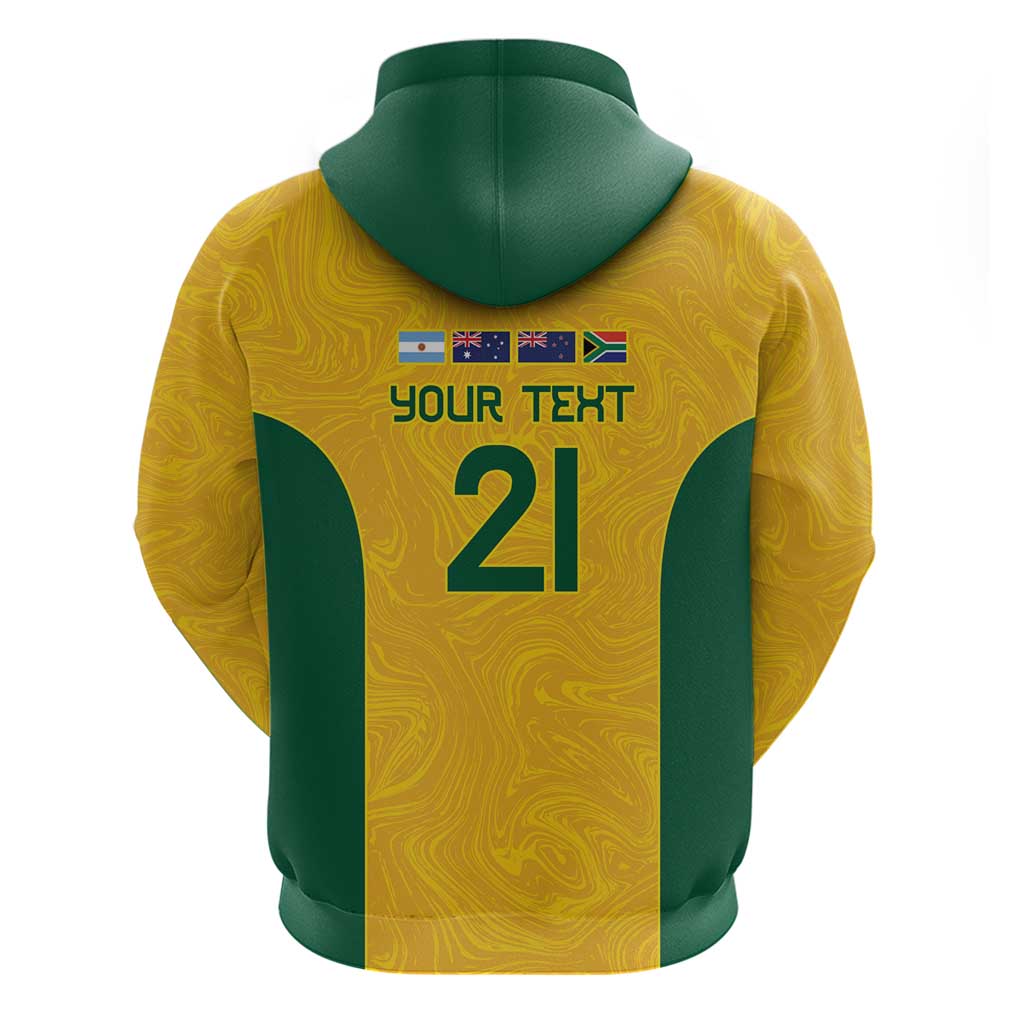 Australia Rugby Custom Zip Hoodie Glory Be To Wallabies Simple Pattern - Aussie Hoodie
