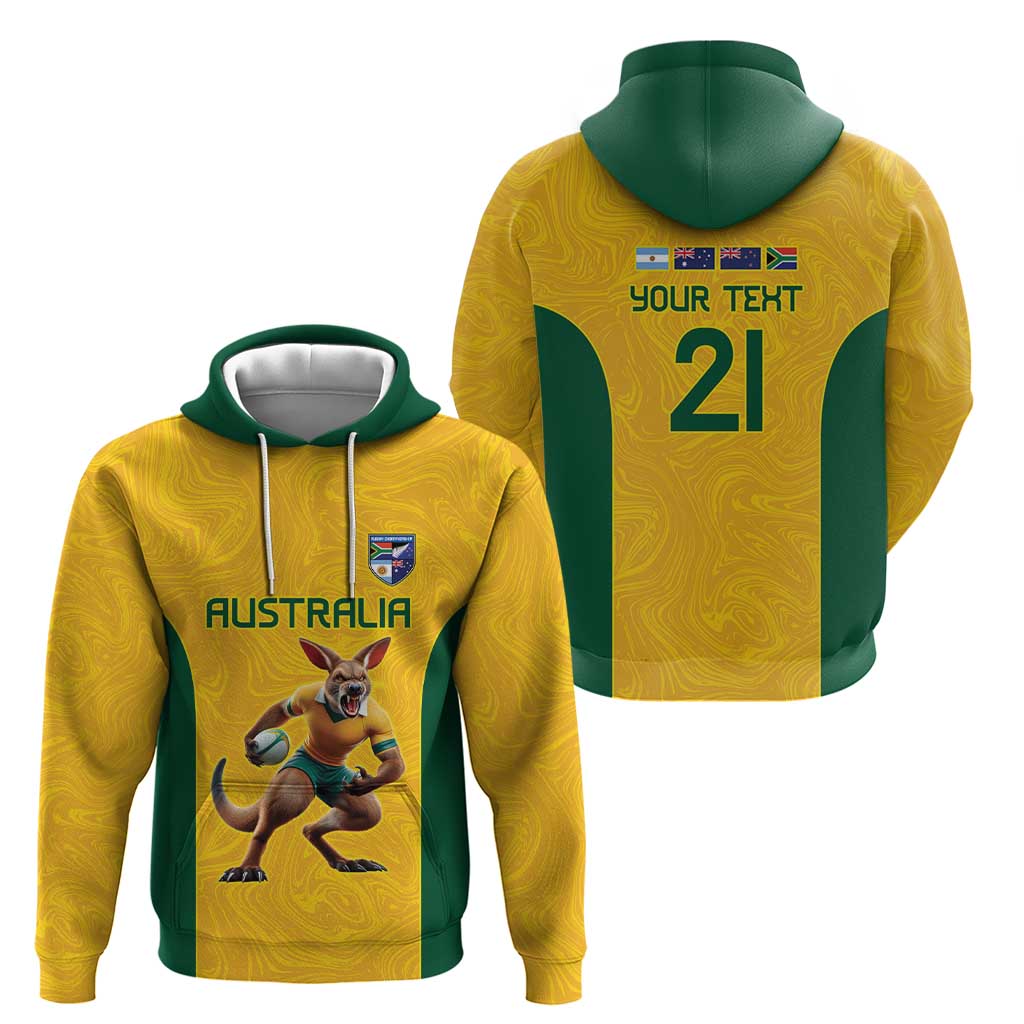 Australia Rugby Custom Zip Hoodie Glory Be To Wallabies Simple Pattern - Aussie Hoodie