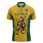 Australia Rugby Custom Zipper Polo Shirt Glory Be To Wallabies Simple Pattern - Aussie Hoodie