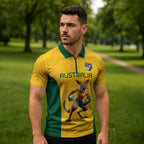 Australia Rugby Custom Zipper Polo Shirt Glory Be To Wallabies Simple Pattern - Aussie Hoodie