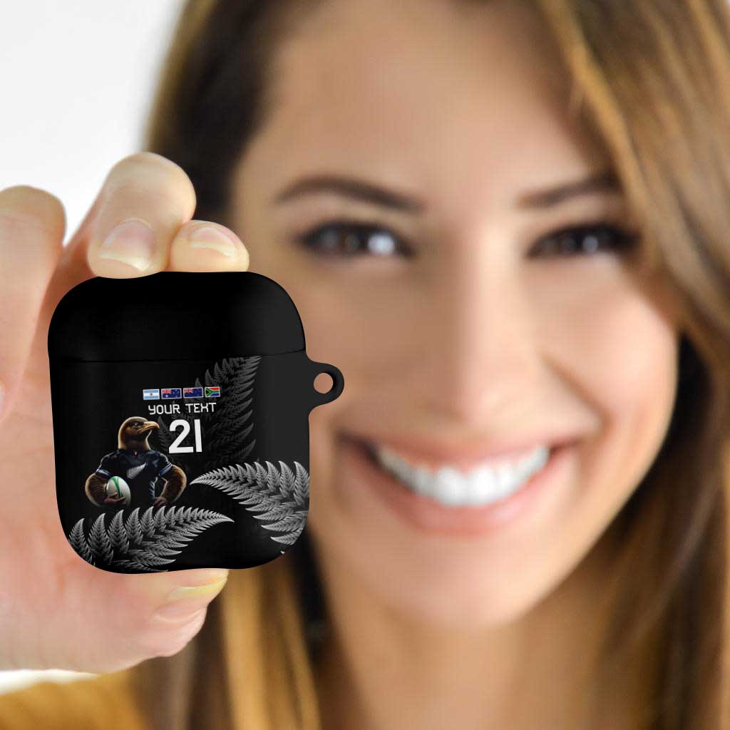New Zealand Rugby Custom AirPods Case Glory Be To Black Silver-fern - Aussie Hoodie