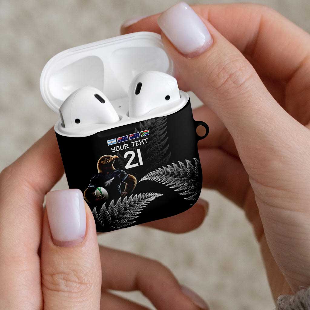 New Zealand Rugby Custom AirPods Case Glory Be To Black Silver-fern - Aussie Hoodie