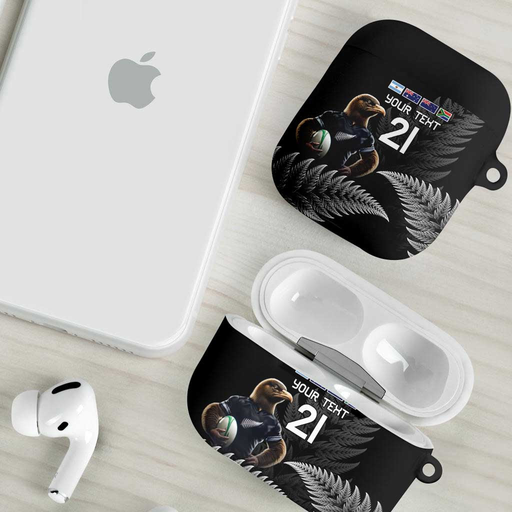 New Zealand Rugby Custom AirPods Case Glory Be To Black Silver-fern - Aussie Hoodie