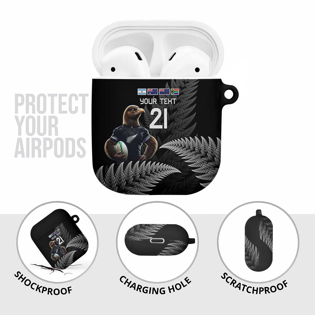 New Zealand Rugby Custom AirPods Case Glory Be To Black Silver-fern - Aussie Hoodie