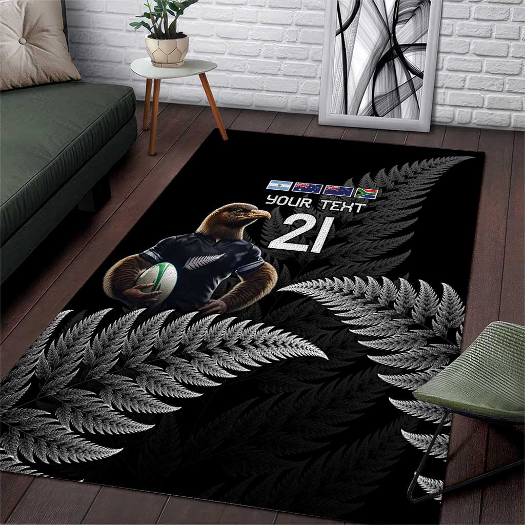 New Zealand Rugby Custom Area Rug Glory Be To Black Silver-fern - Aussie Hoodie