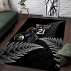 New Zealand Rugby Custom Area Rug Glory Be To Black Silver-fern - Aussie Hoodie