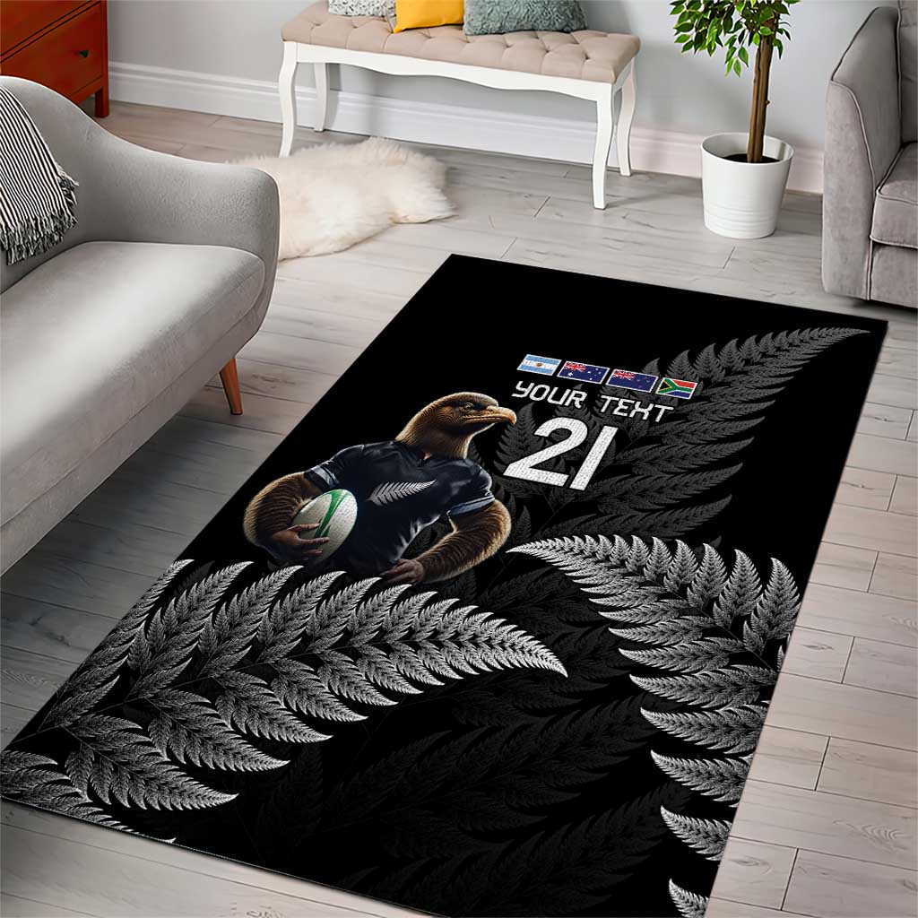 New Zealand Rugby Custom Area Rug Glory Be To Black Silver-fern - Aussie Hoodie