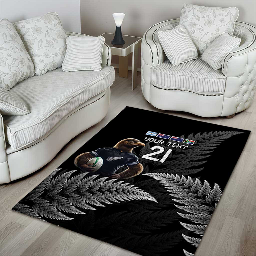 New Zealand Rugby Custom Area Rug Glory Be To Black Silver-fern - Aussie Hoodie
