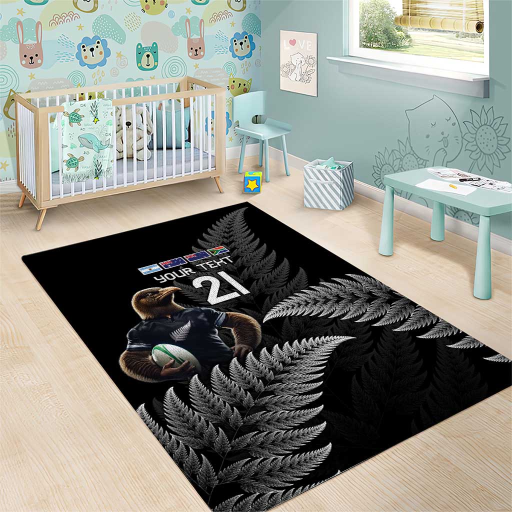 New Zealand Rugby Custom Area Rug Glory Be To Black Silver-fern - Aussie Hoodie