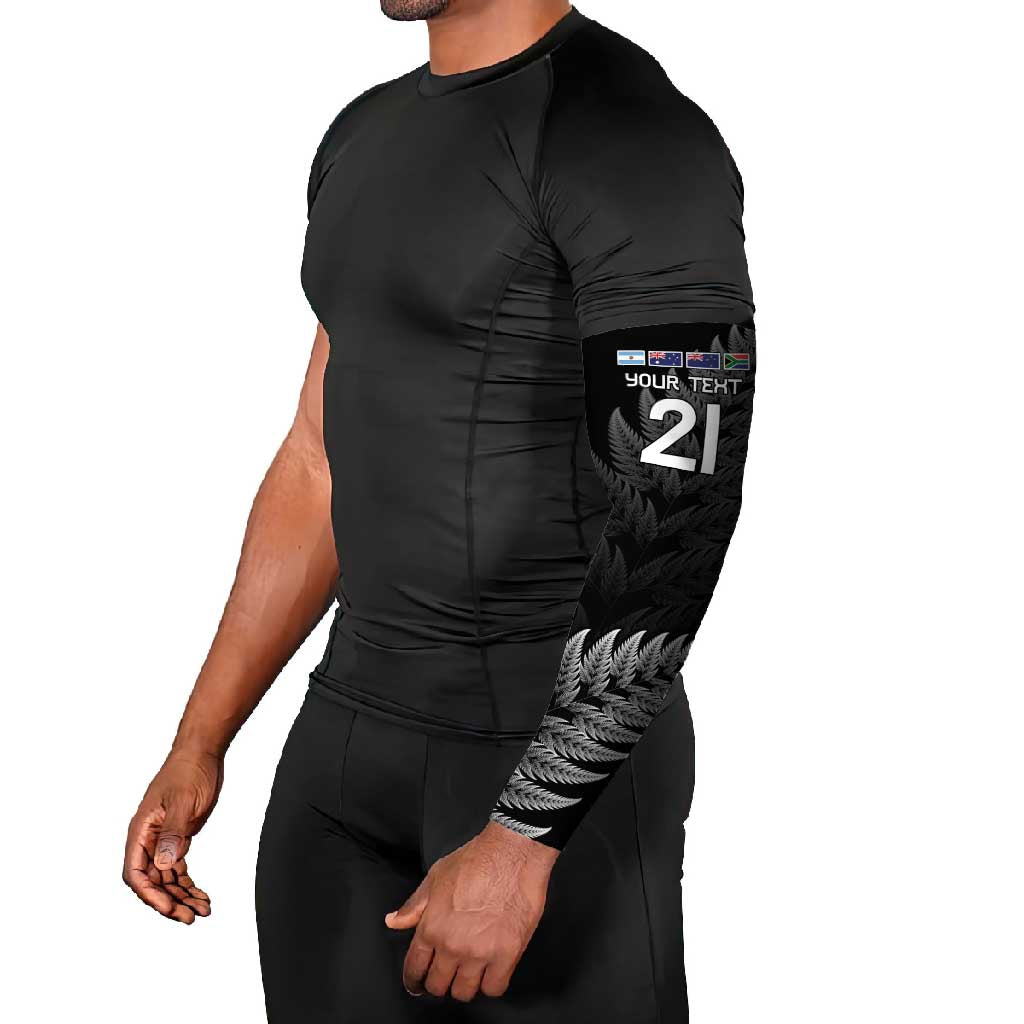 New Zealand Rugby Custom Arm Sleeves Glory Be To Black Silver-fern - Aussie Hoodie