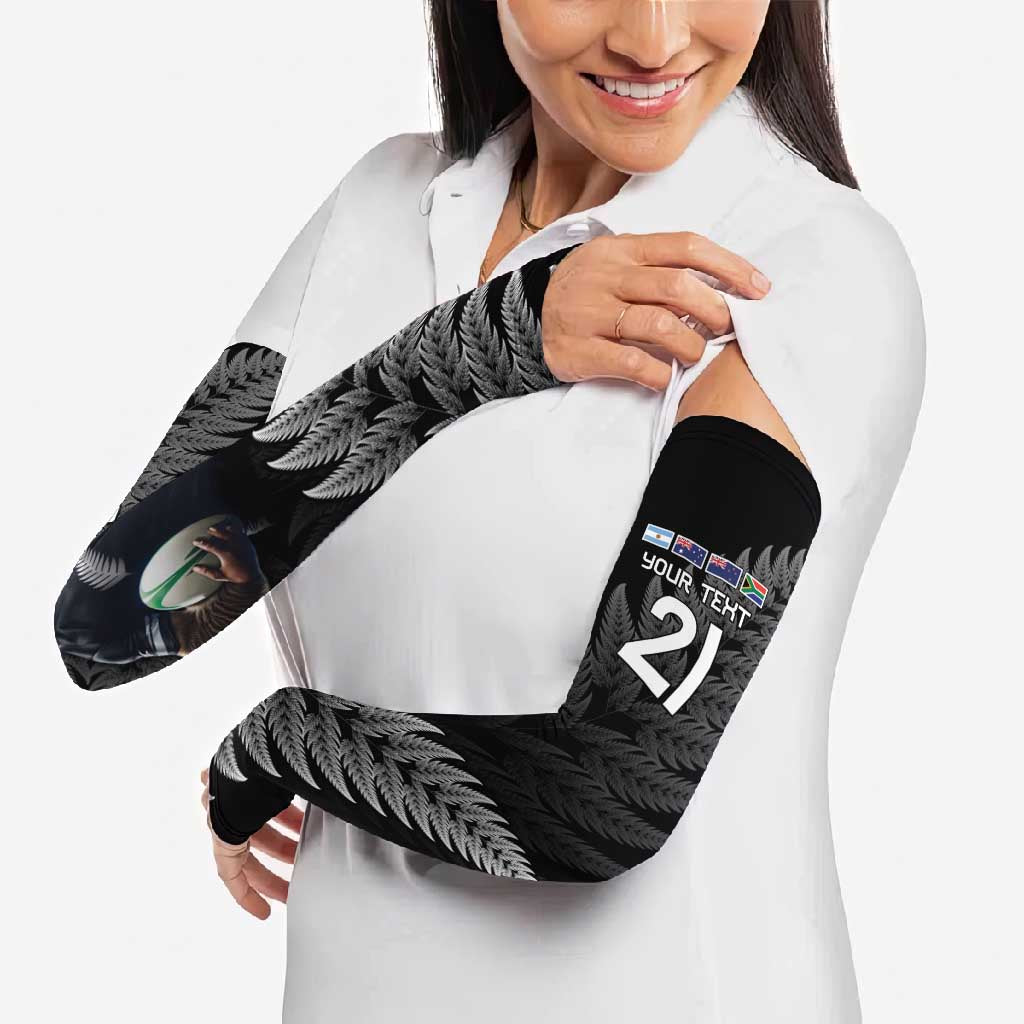 New Zealand Rugby Custom Arm Sleeves Glory Be To Black Silver-fern - Aussie Hoodie