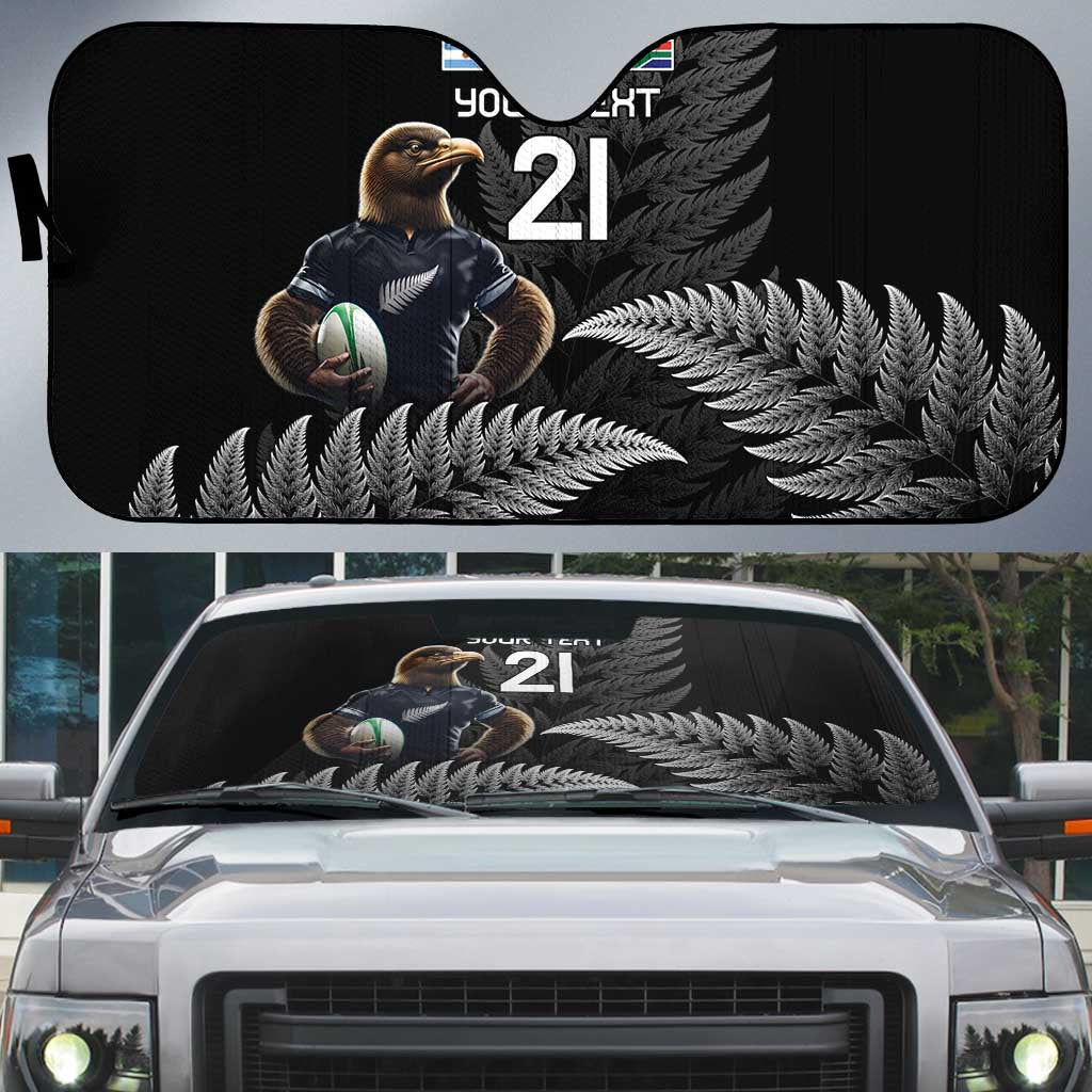 New Zealand Rugby Custom Auto Sun Shade Glory Be To Black Silver-fern - Aussie Hoodie
